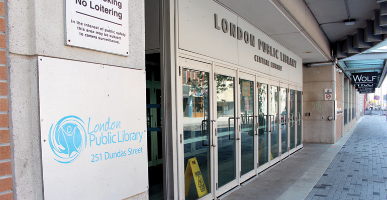 London Public Library entrance