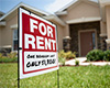 Photo of a For Rent sign with the note One Bedroom Units Only $1,800
