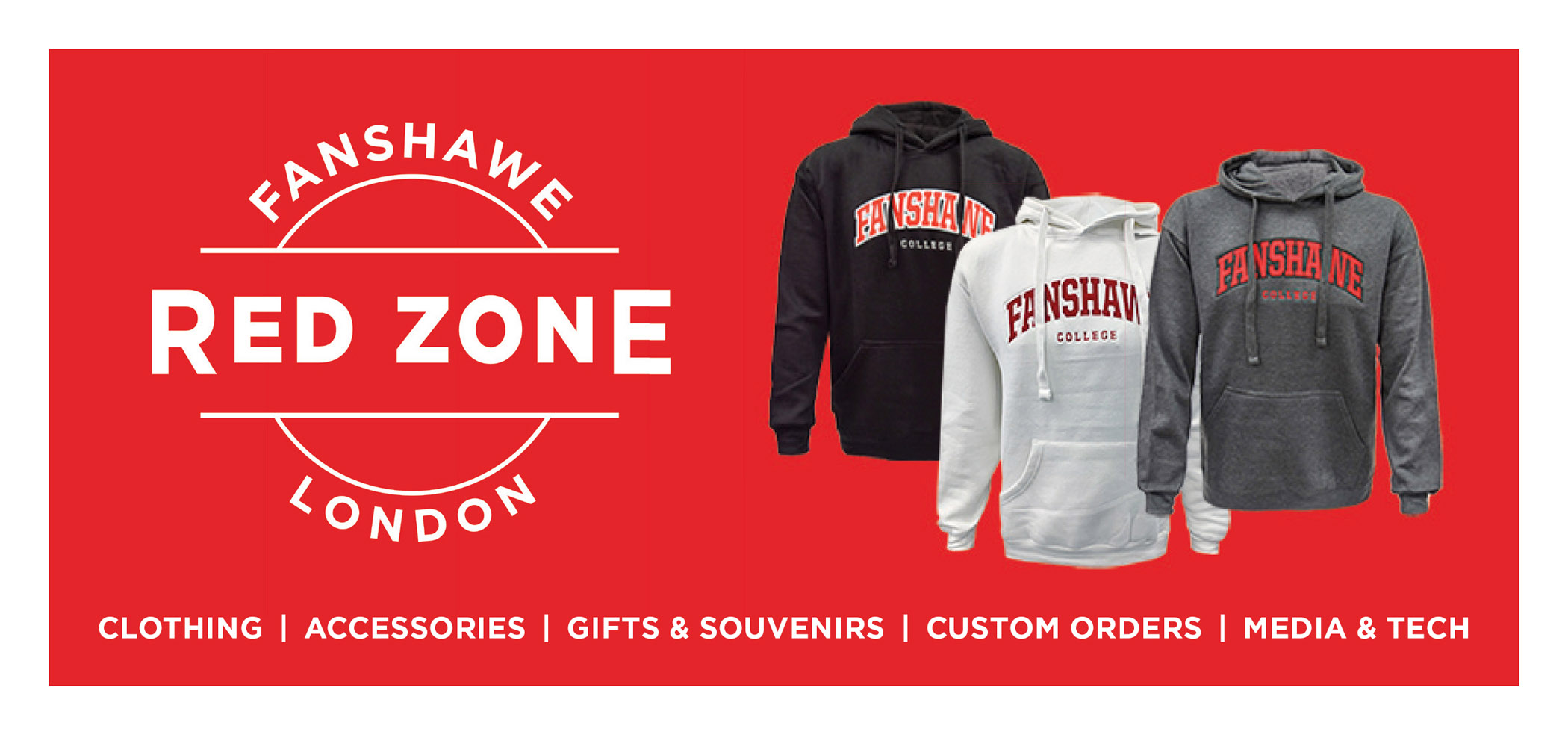 $5 off a Fanshawe classic hoodie at Red Zone