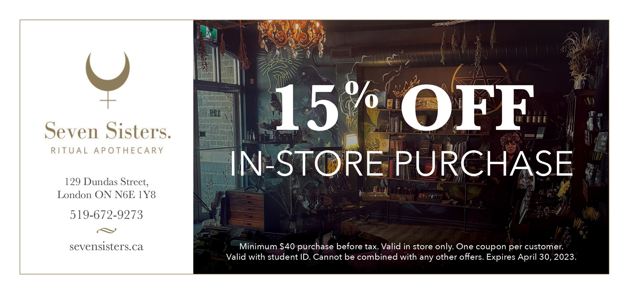 15% off in-store purchase