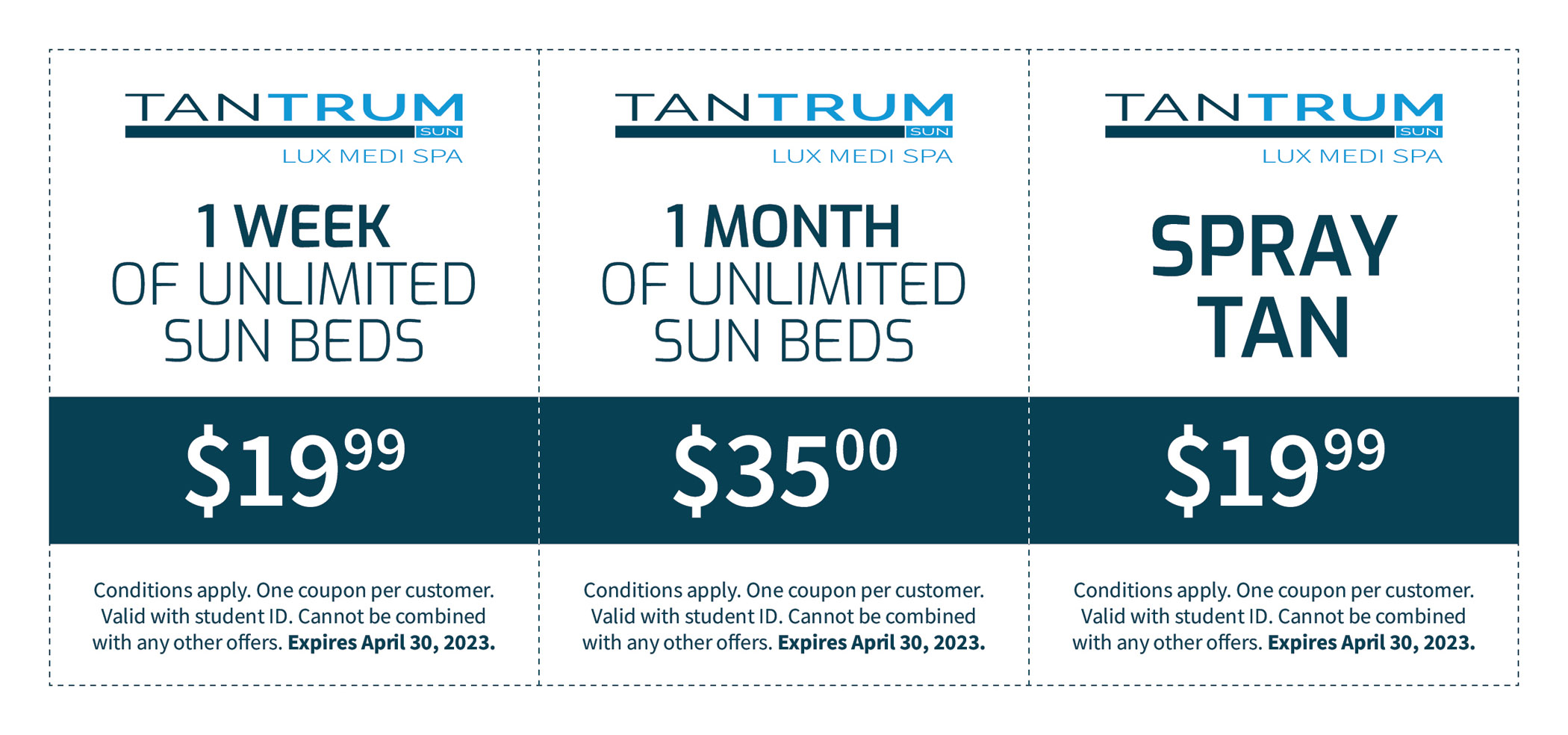 1 week of unlimited sun beds for $19.99